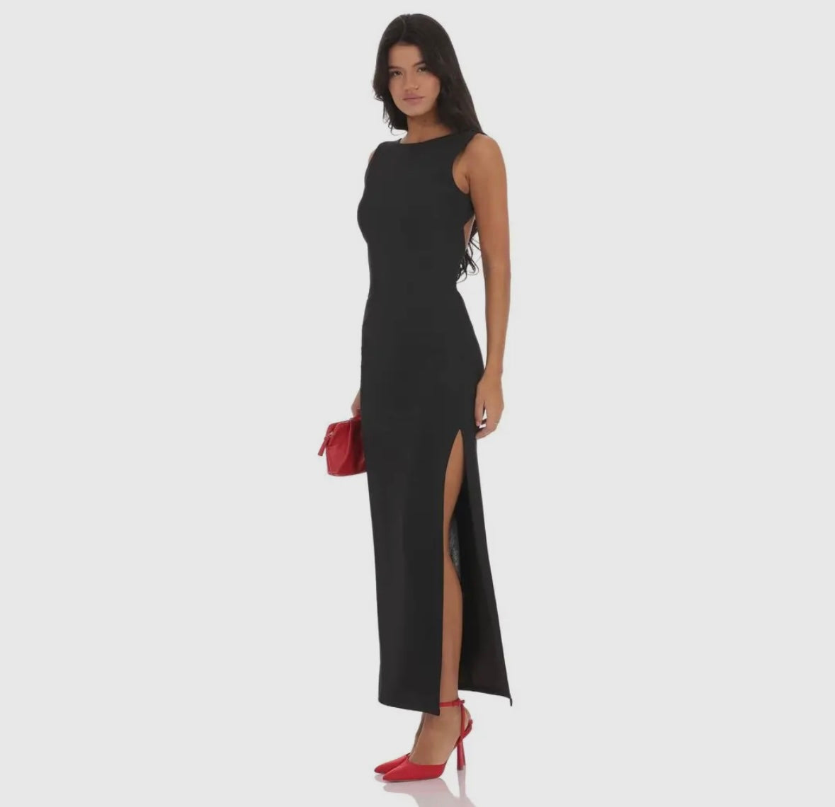 open side bodycon dress SHEIN Unity Women's Twist Back Split Side Sleeveless Dress,Grey Summer Seksi Chic Night Out Bodycon Striped Maxi Long Dresses Side Slit Casual Open