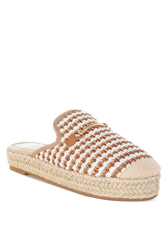 Isla Steps Raffia Slip-On Mules