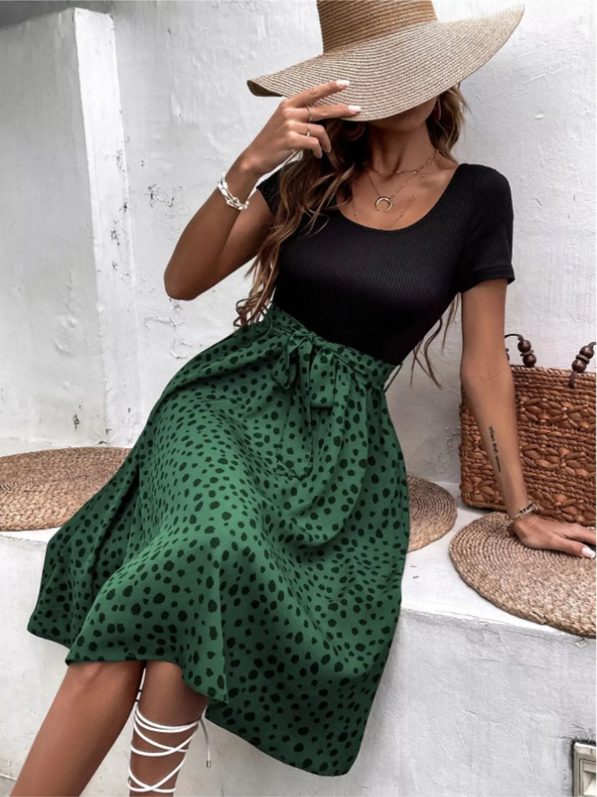 Leopard Print Tie-Waist Dress