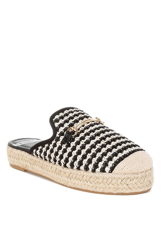 Isla Steps Raffia Slip-On Mules