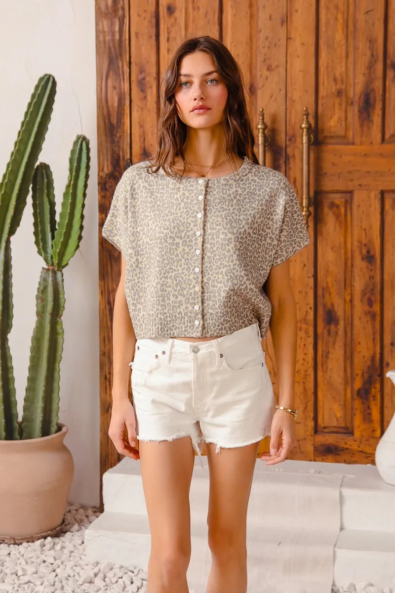 Wild Side Leopard Button-Up Cardigan