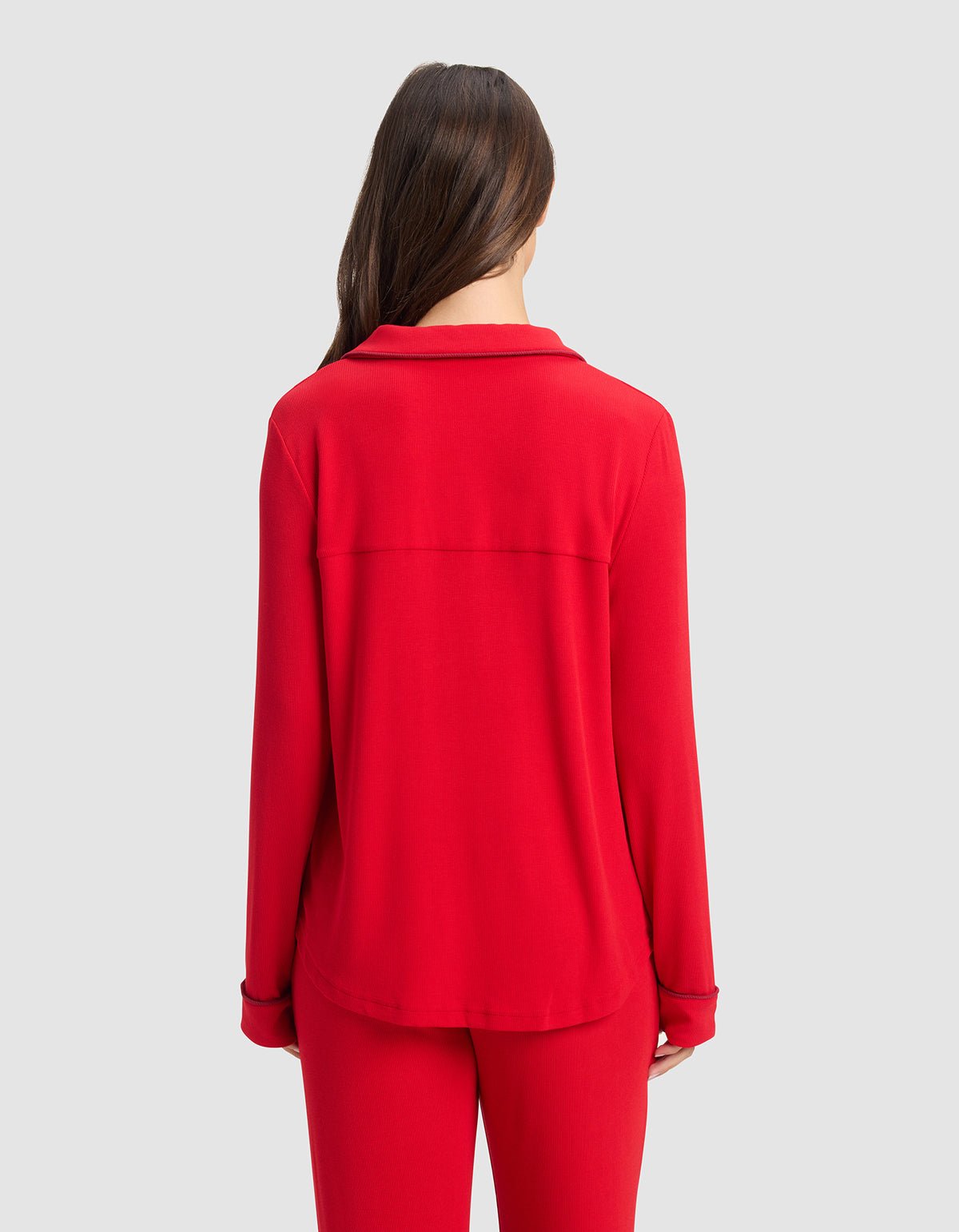 Women's Bamboo Rib-Knit Classic Long Sleeve Pajama Set