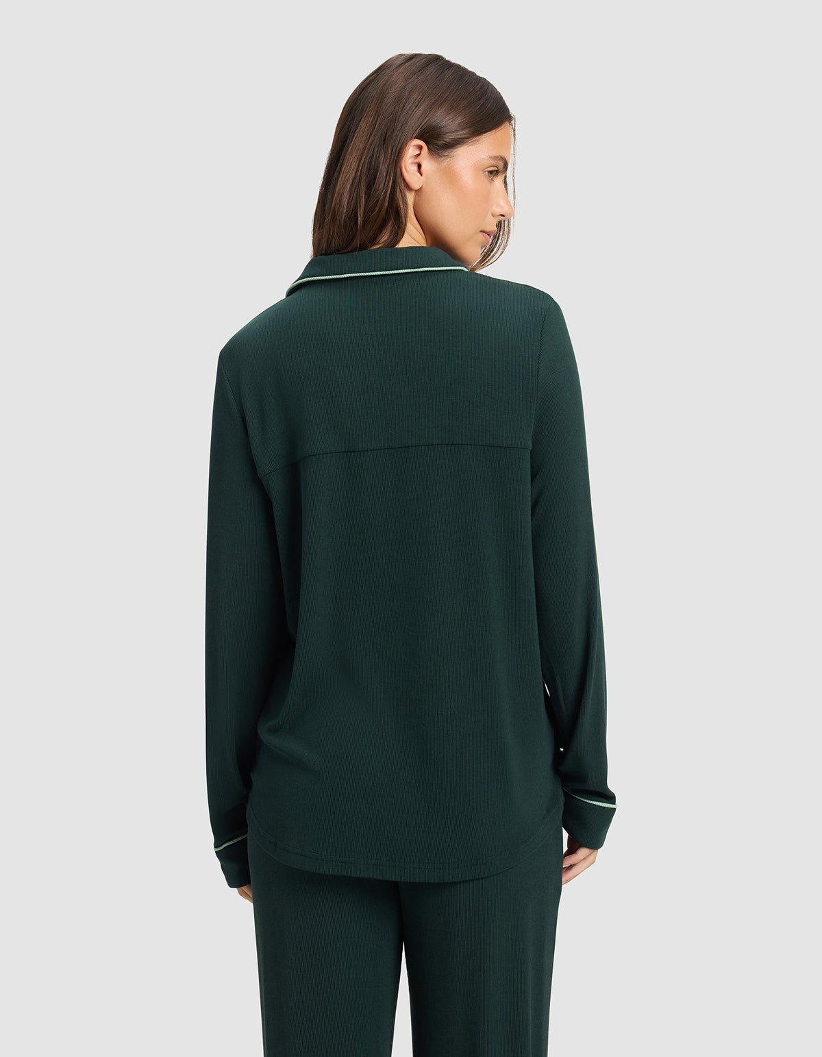 Women's Bamboo Rib-Knit Classic Long Sleeve Pajama Set