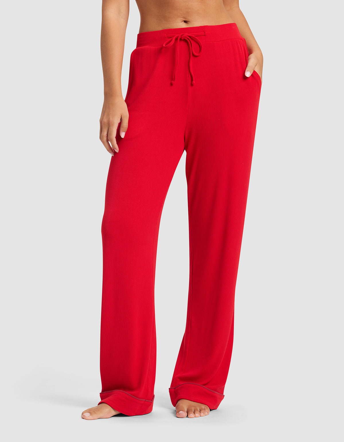 Women's Bamboo Rib-Knit Classic Long Sleeve Pajama Set