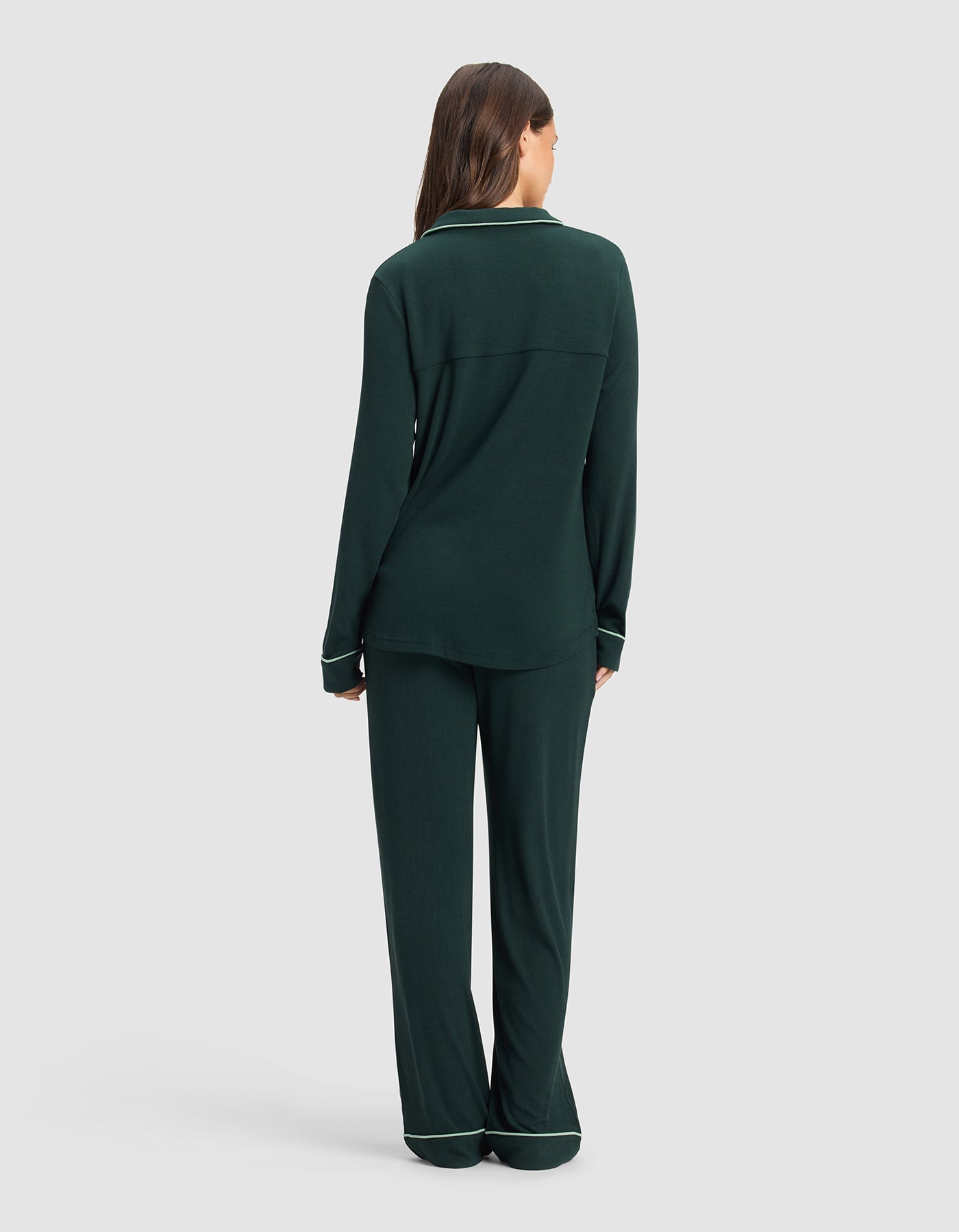 Women's Bamboo Rib-Knit Classic Long Sleeve Pajama Set