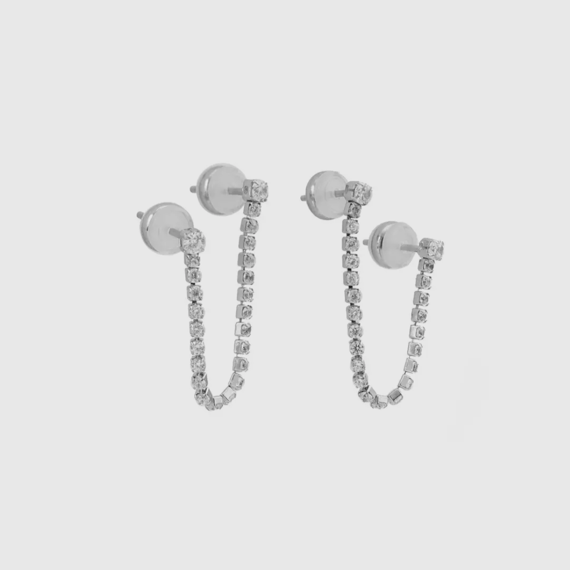 Tennis Double Strand Stud Earrings