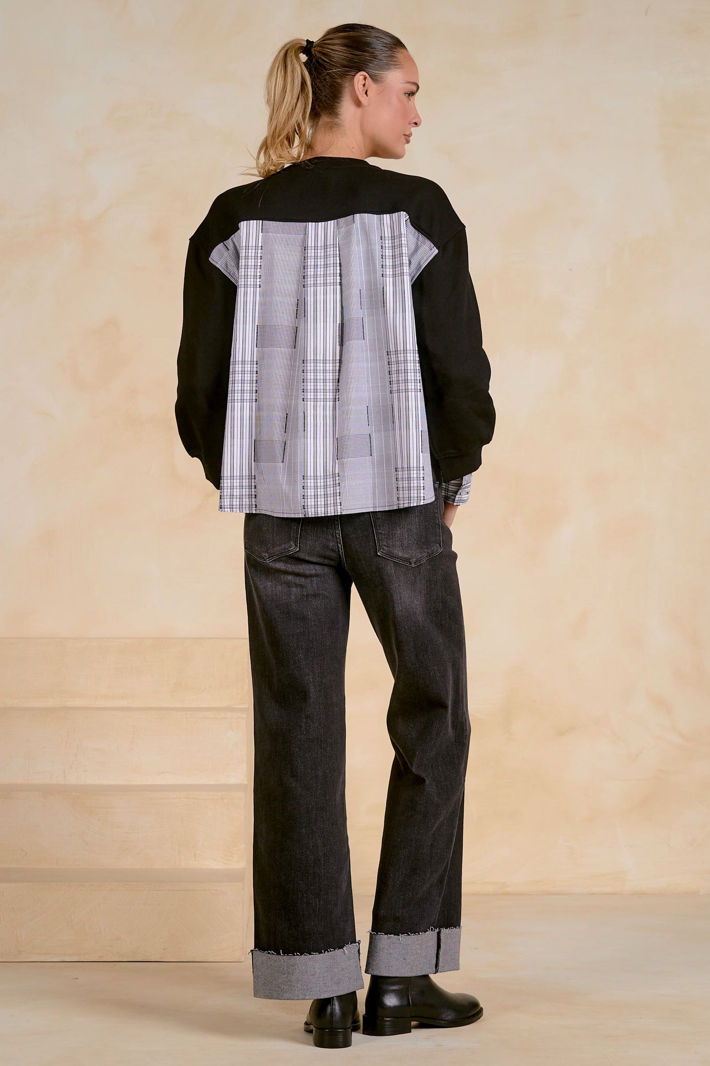 Mollie Top Black Plaid