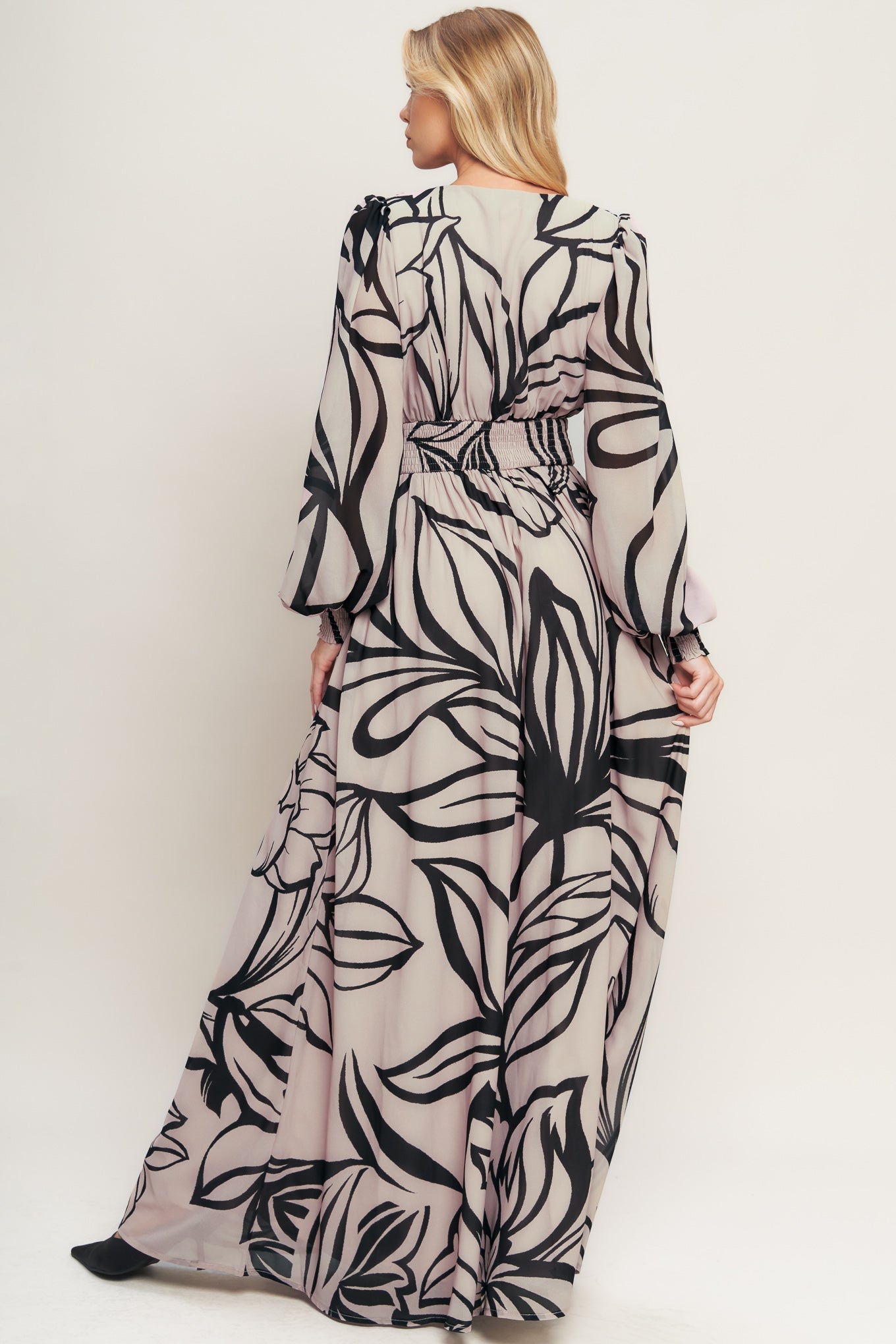 DANCING DEWDROPS WOVEN MAXI DRESS