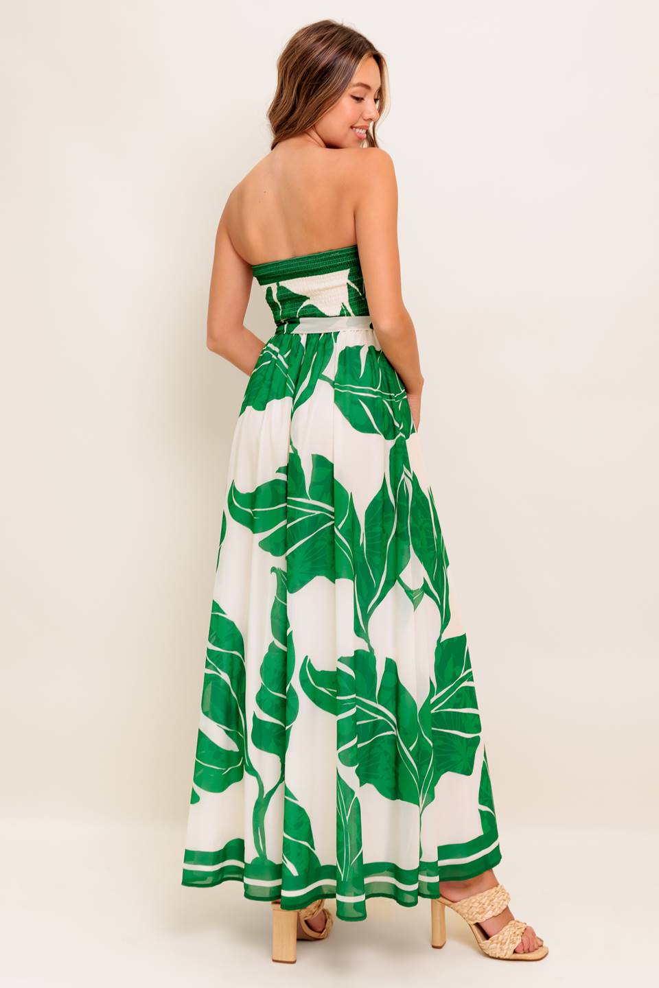 PURE MOMENT GREEN WOVEN ANKLE DRESS