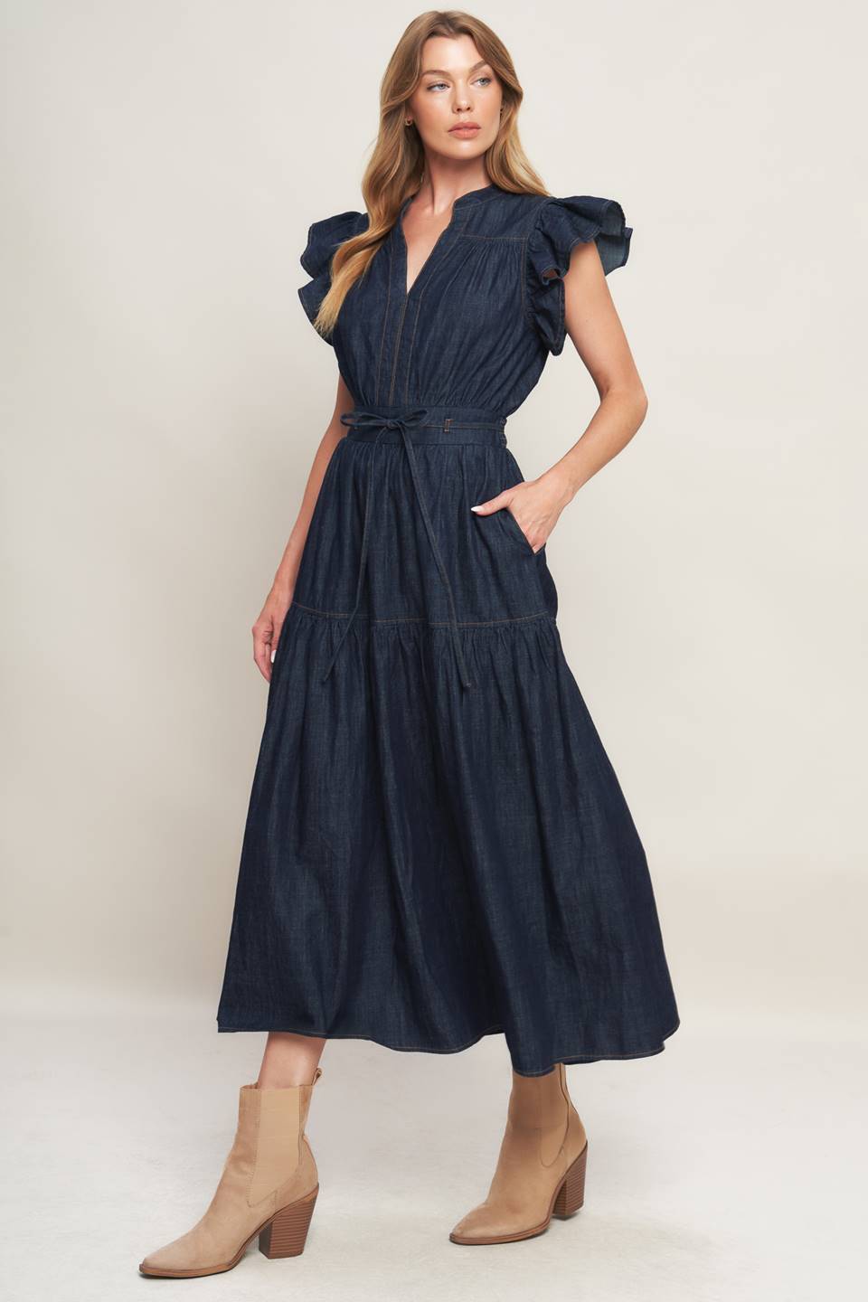 indigo midi dress Patchwork Midi Dress Indigo | Size S