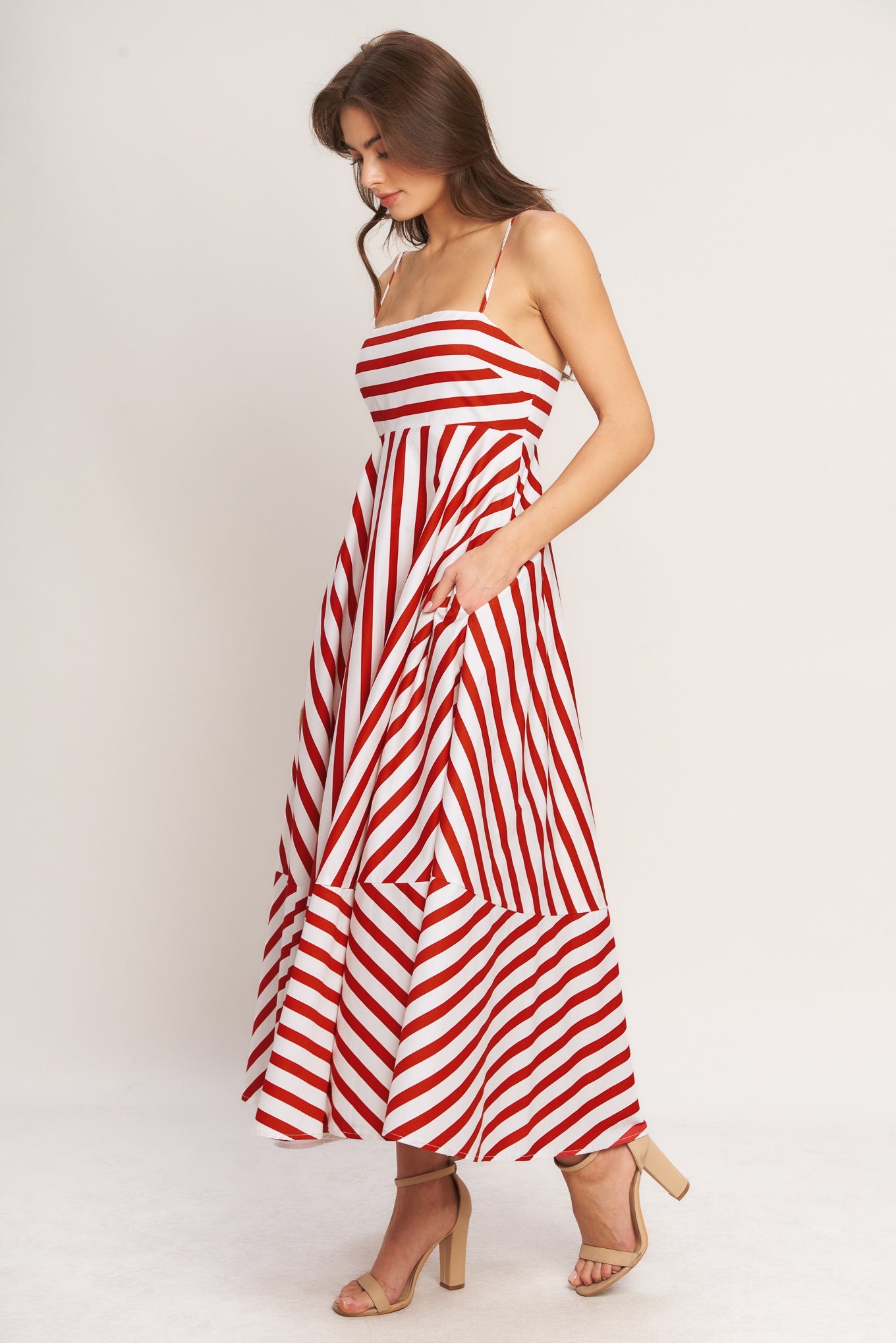 SUNNY DAY STRIPE WOVEN ANKLE DRESS