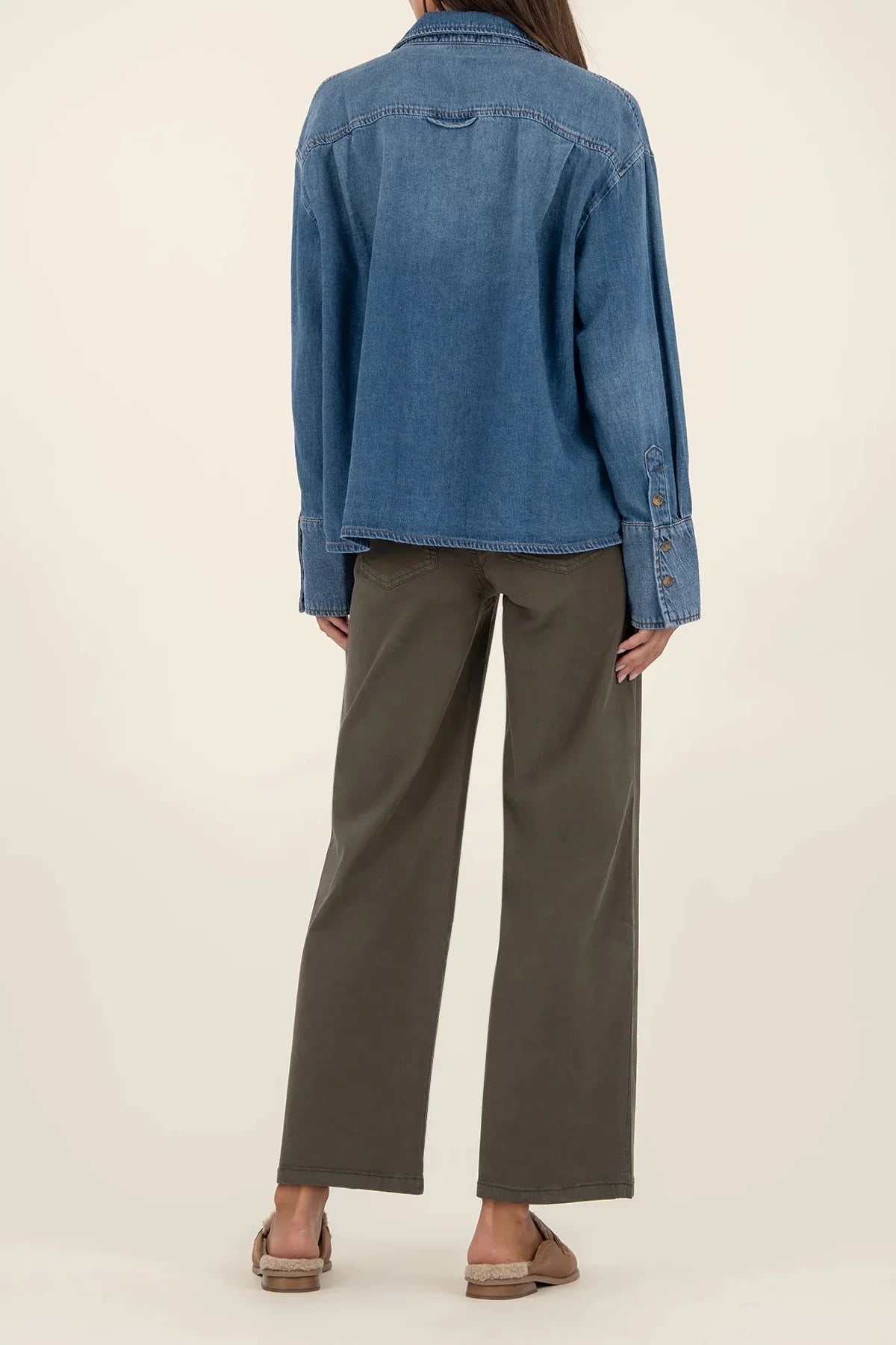 KUT FROM THE KLOTH | GERTIE BUTTON DOWN DENIM TOP