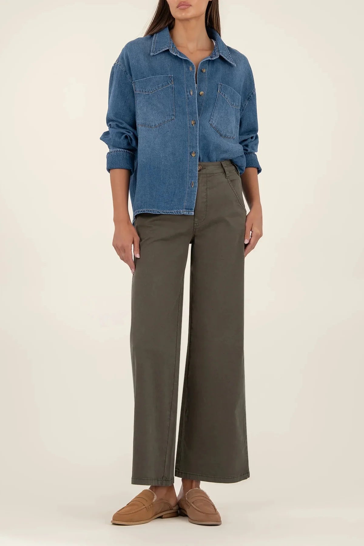 white christmas dresses KUT from the Kloth Kerry Cropped Denim Jacket – Medium Wash with Suede –  Mainstream Boutique-Fargo main image 0