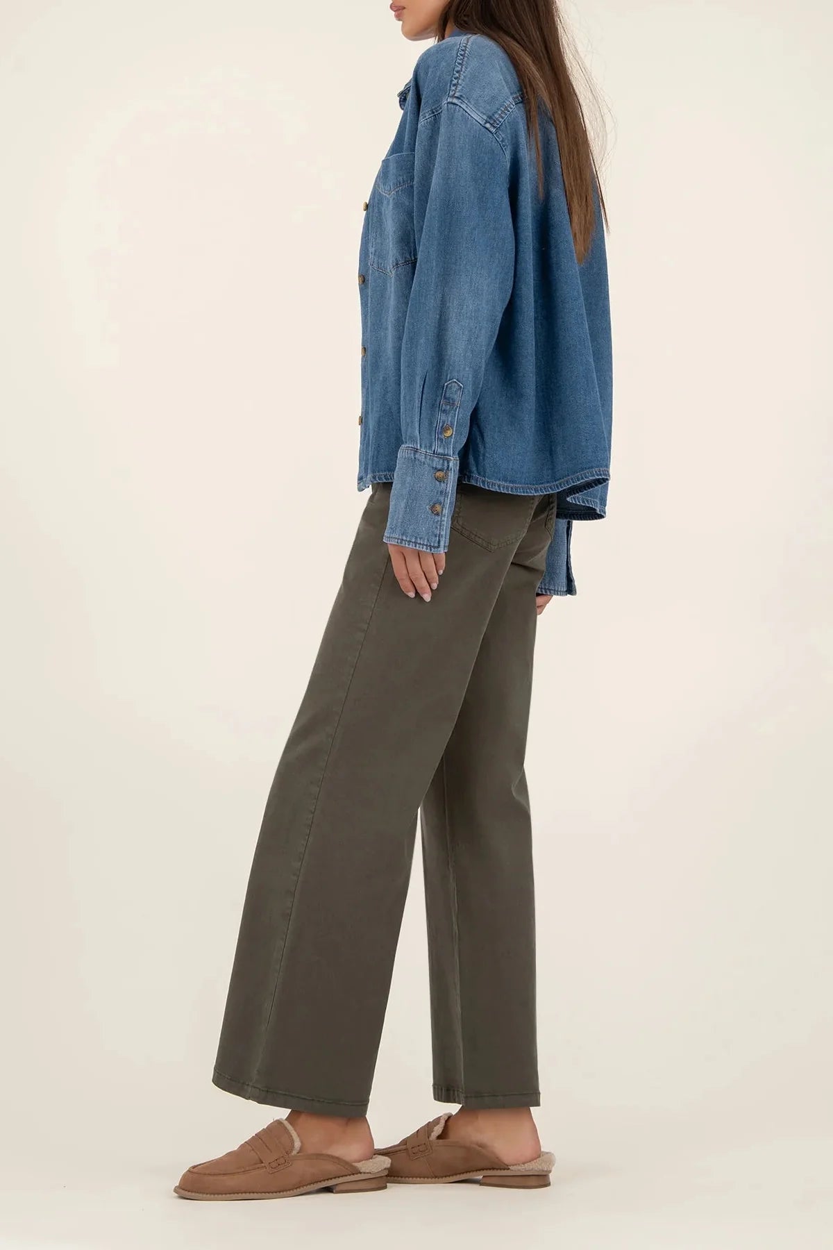 KUT FROM THE KLOTH | GERTIE BUTTON DOWN DENIM TOP