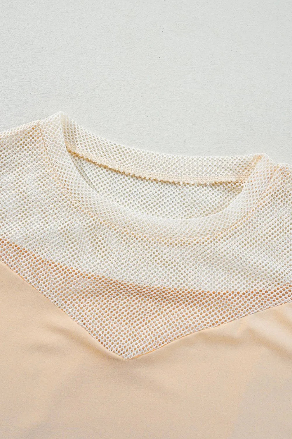 Mesh Patchwork Crew Neck Tank