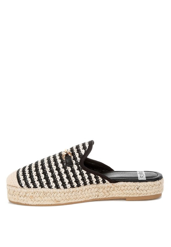 Isla Steps Raffia Slip-On Mules