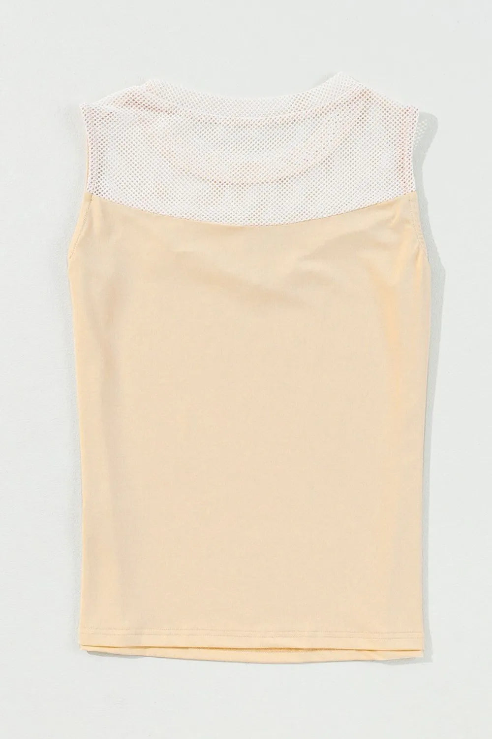 Mesh Patchwork Crew Neck Tank