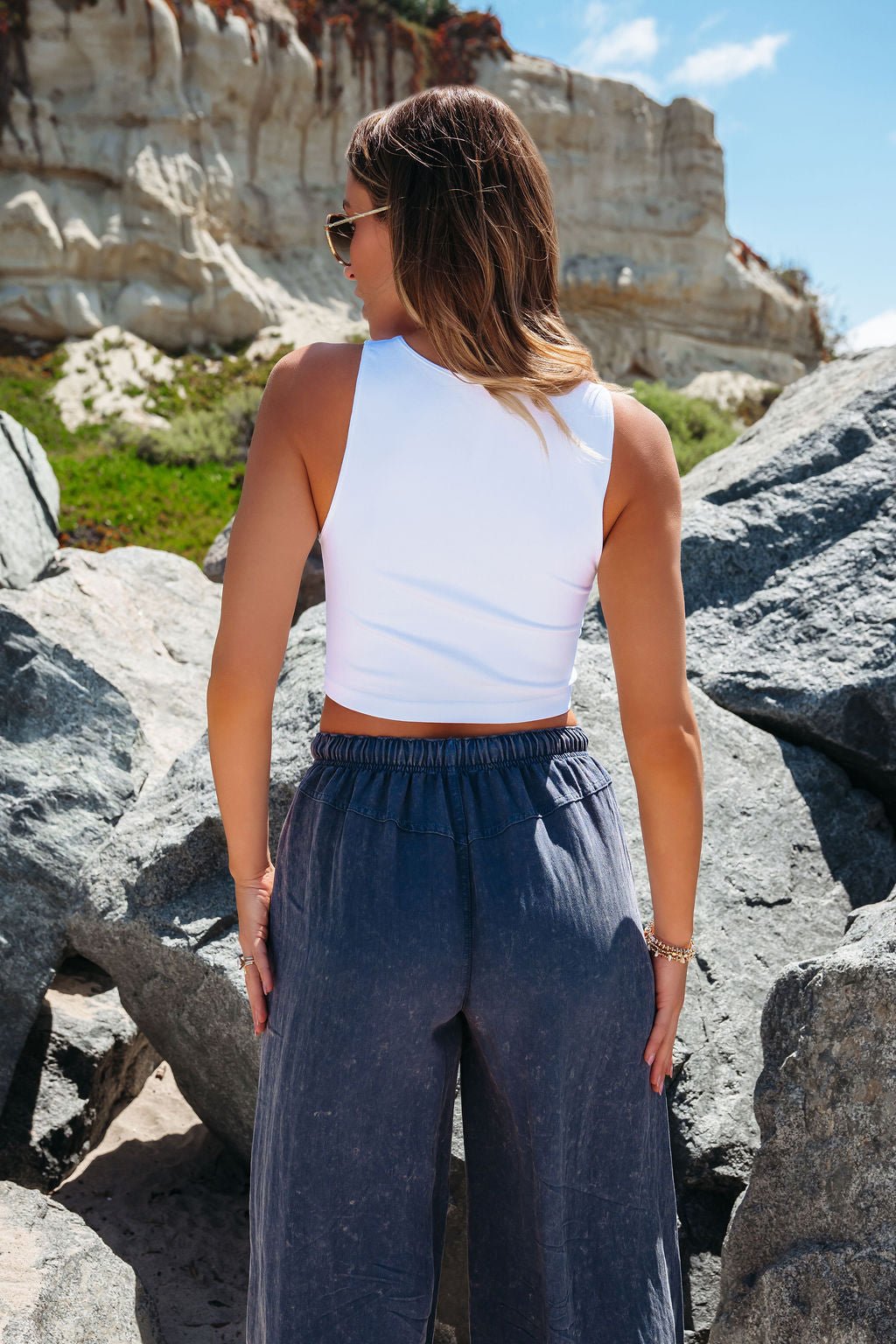 All-American Essential White Seamless Ribbed Top - FINAL SALE