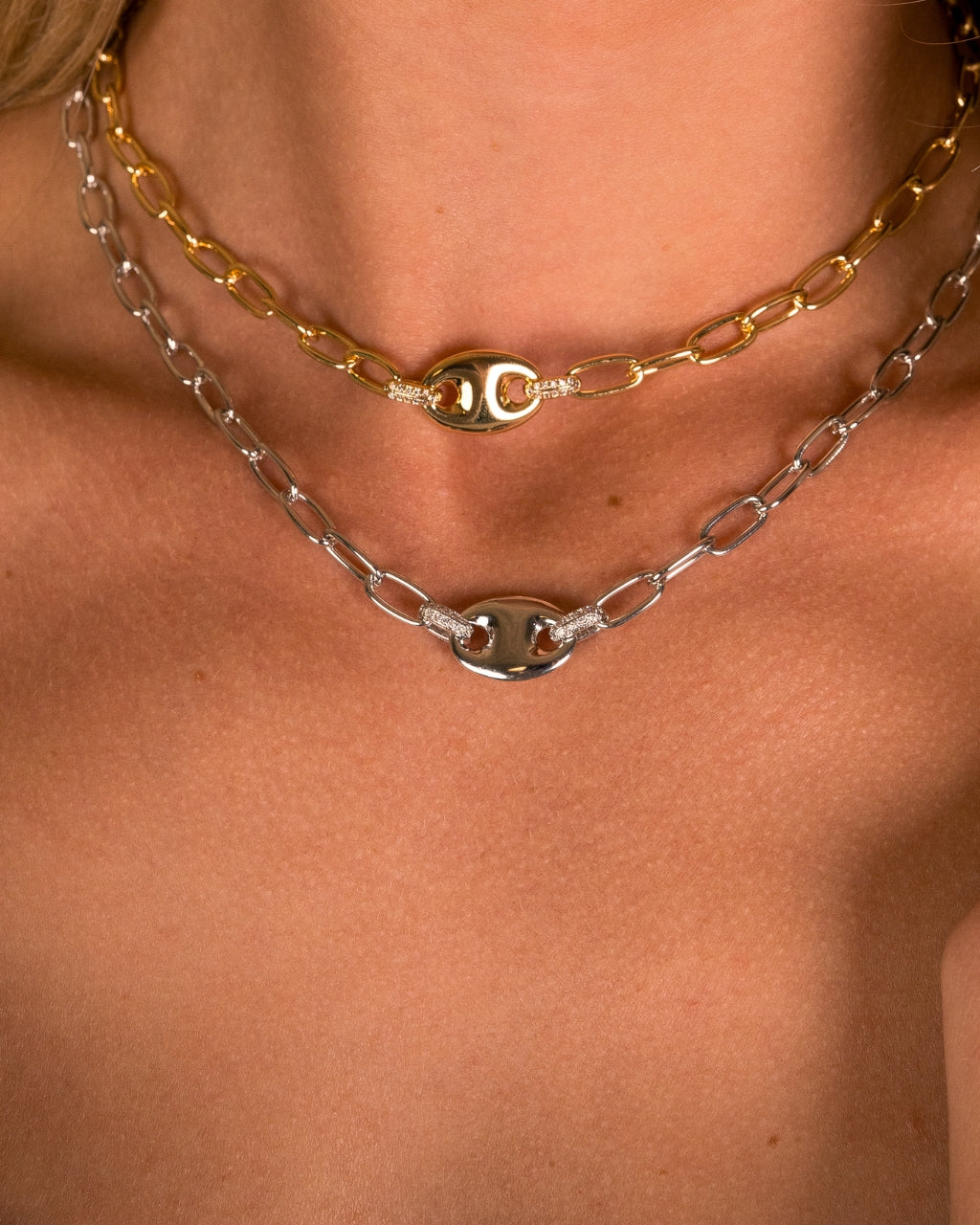 Bliss CZ Anchor Chain Necklace