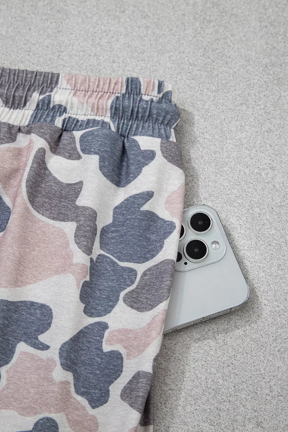 Camouflage Short Sleeve Top and Skirt Set