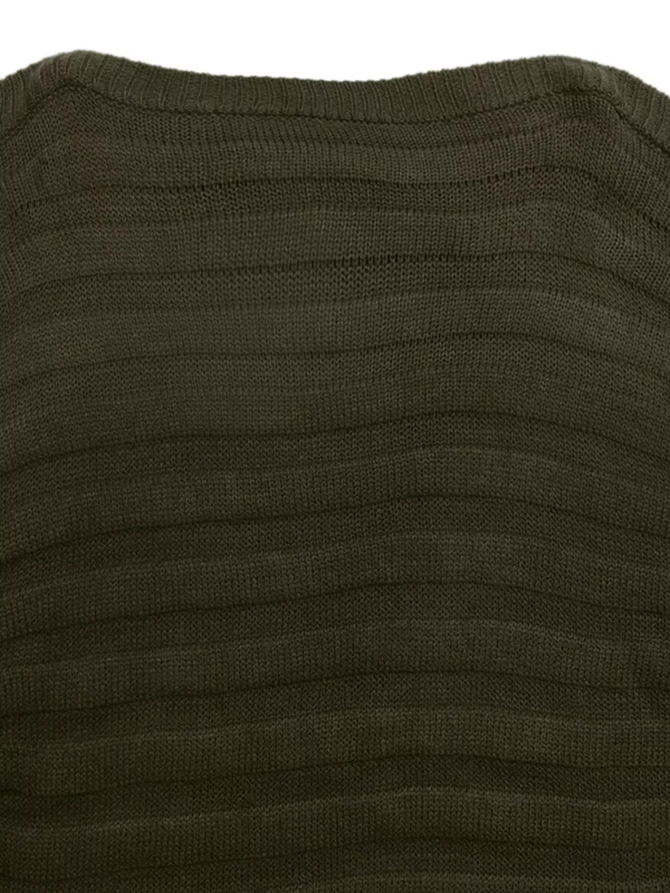 Boat Neck Ribbed Long Sleeve Sweater