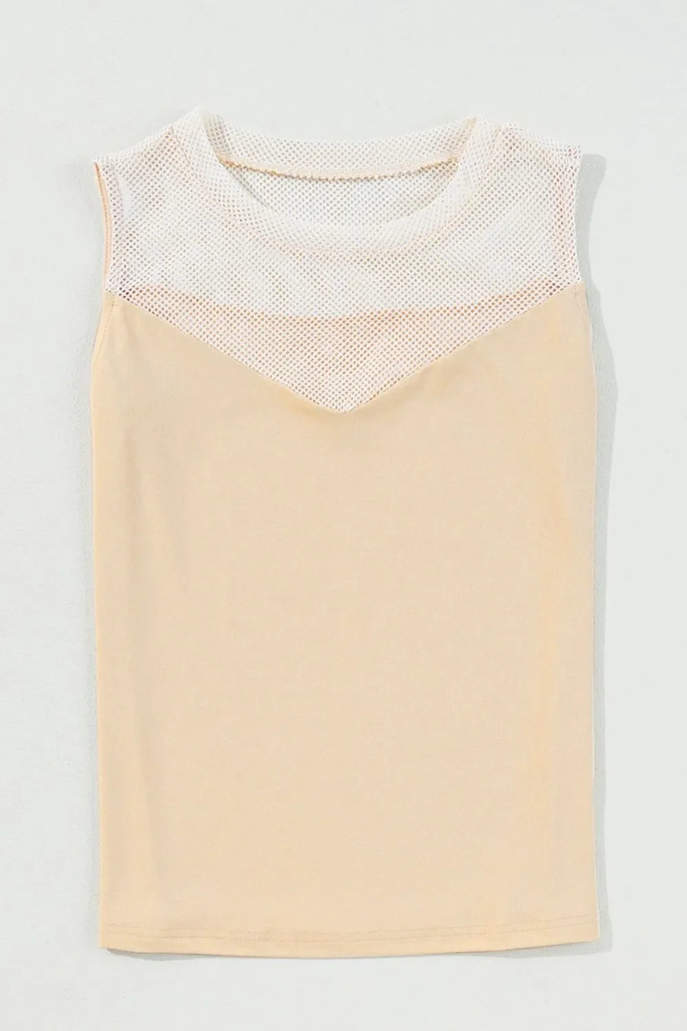 Mesh Patchwork Crew Neck Tank