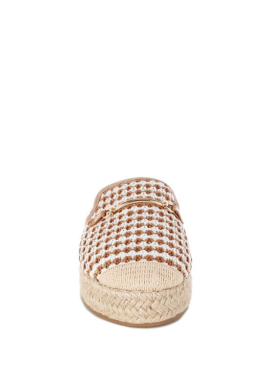 Isla Steps Raffia Slip-On Mules