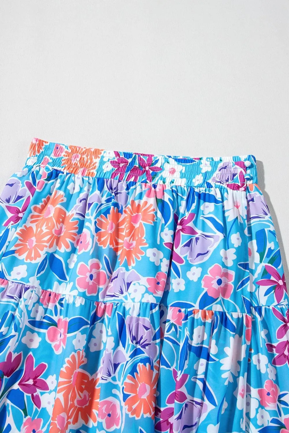 Floral Printed High Waist Split Skirt