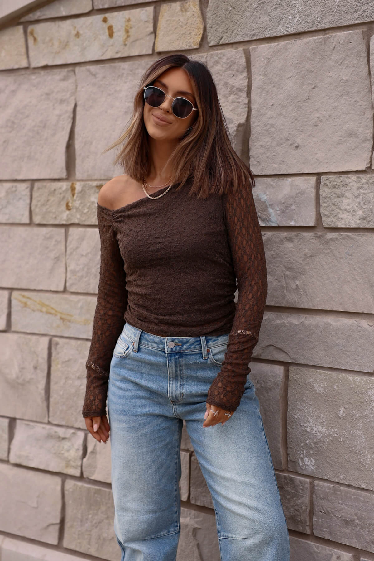 Espresso Elegance Off The Shoulder Top - FINAL SALE