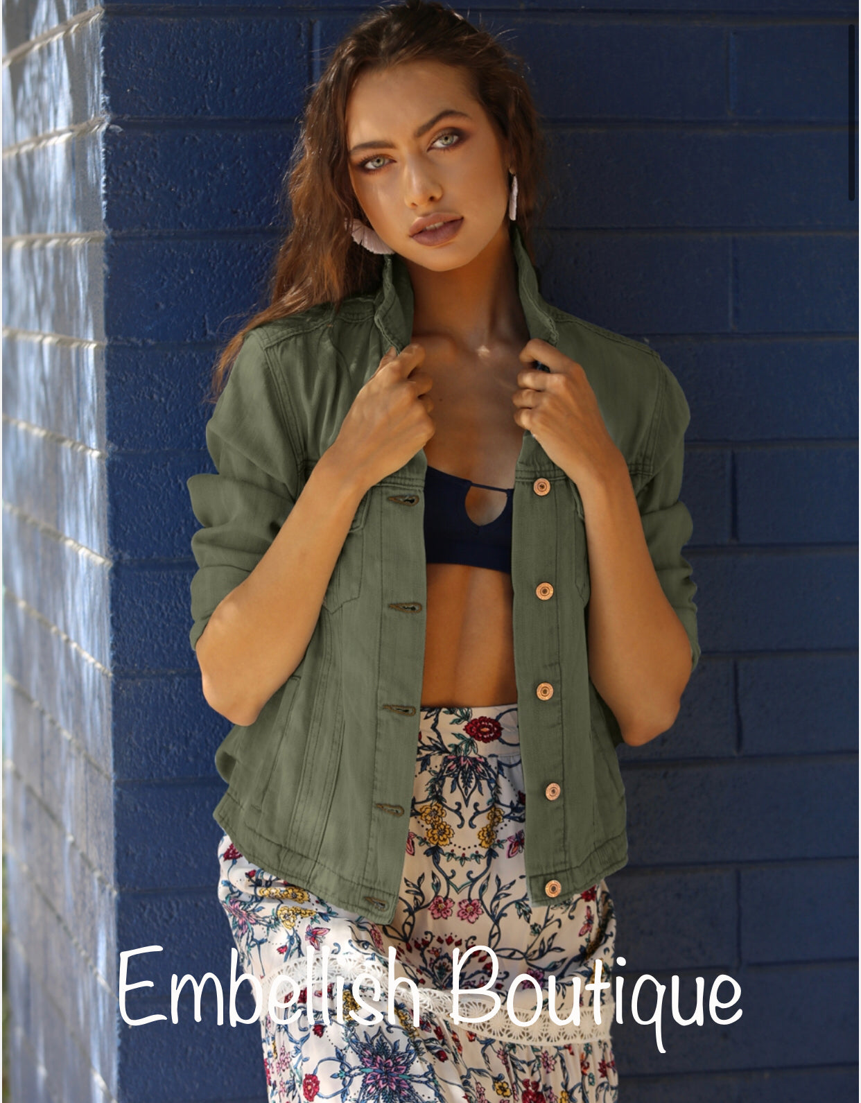 The Dolly Jacket - Perfectly Buttery Soft Denim Jacket - olive, black or light wash