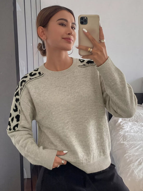 Leopard Round Neck Sweater