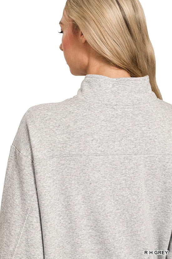 Zenana Fleece Half Zip Sweatshirt