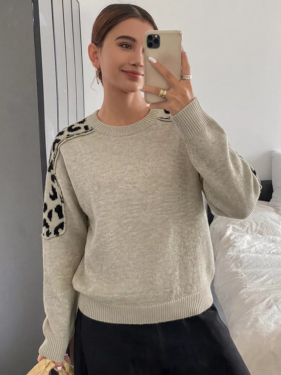 Leopard Round Neck Sweater