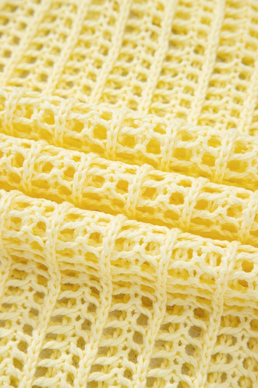 Hollow-out Crochet Tie Side Short Sleeve Sweater