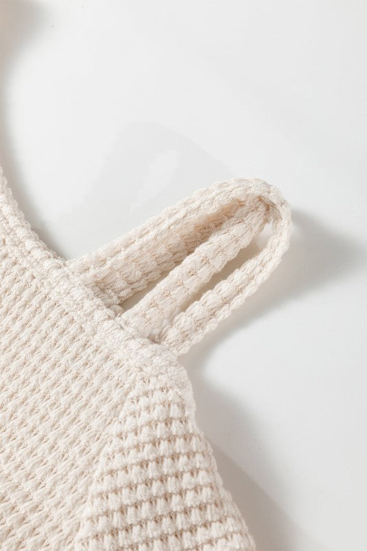 Textured Knit Asymmetric Shoulder Long Sleeve Top