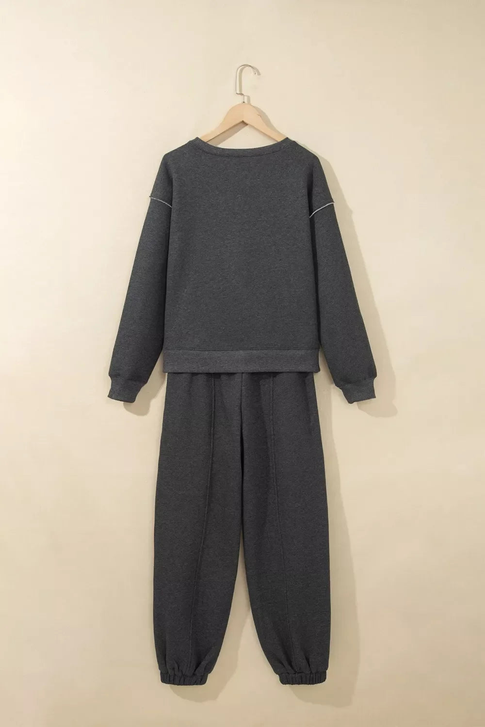 Crew Neck Long Sleeve Top and Joggers Set