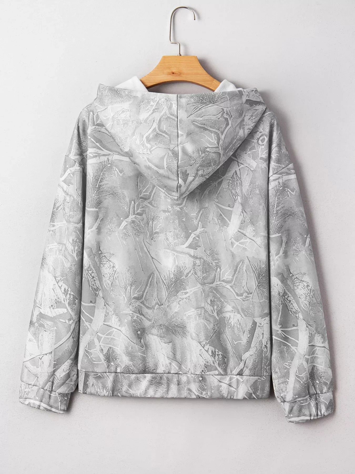 Camouflage Woodland Print Oversized Sporty Hoodie