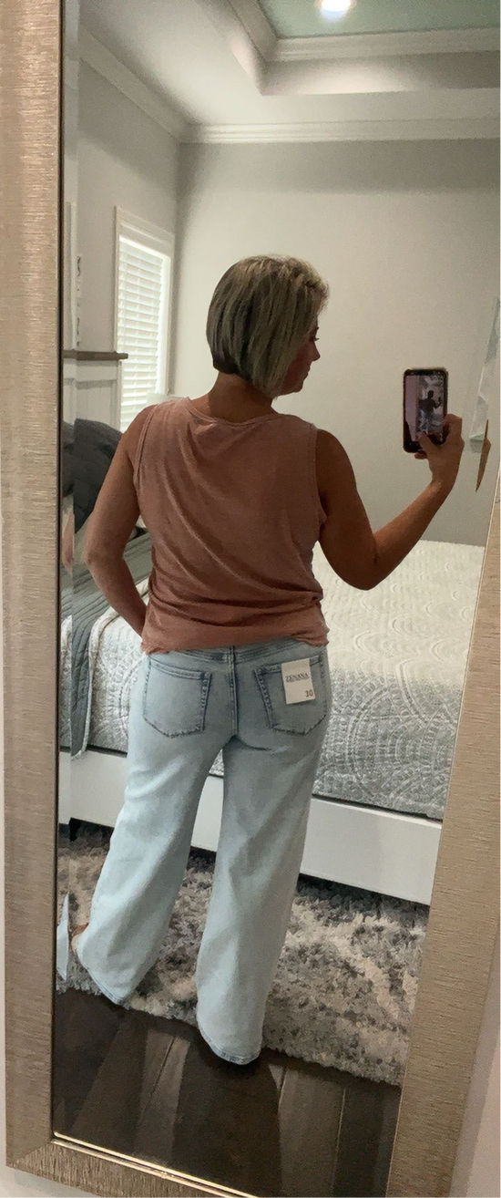 ZENANA wide leg mid-rise light wash jeans - Pre-order closes 8/22