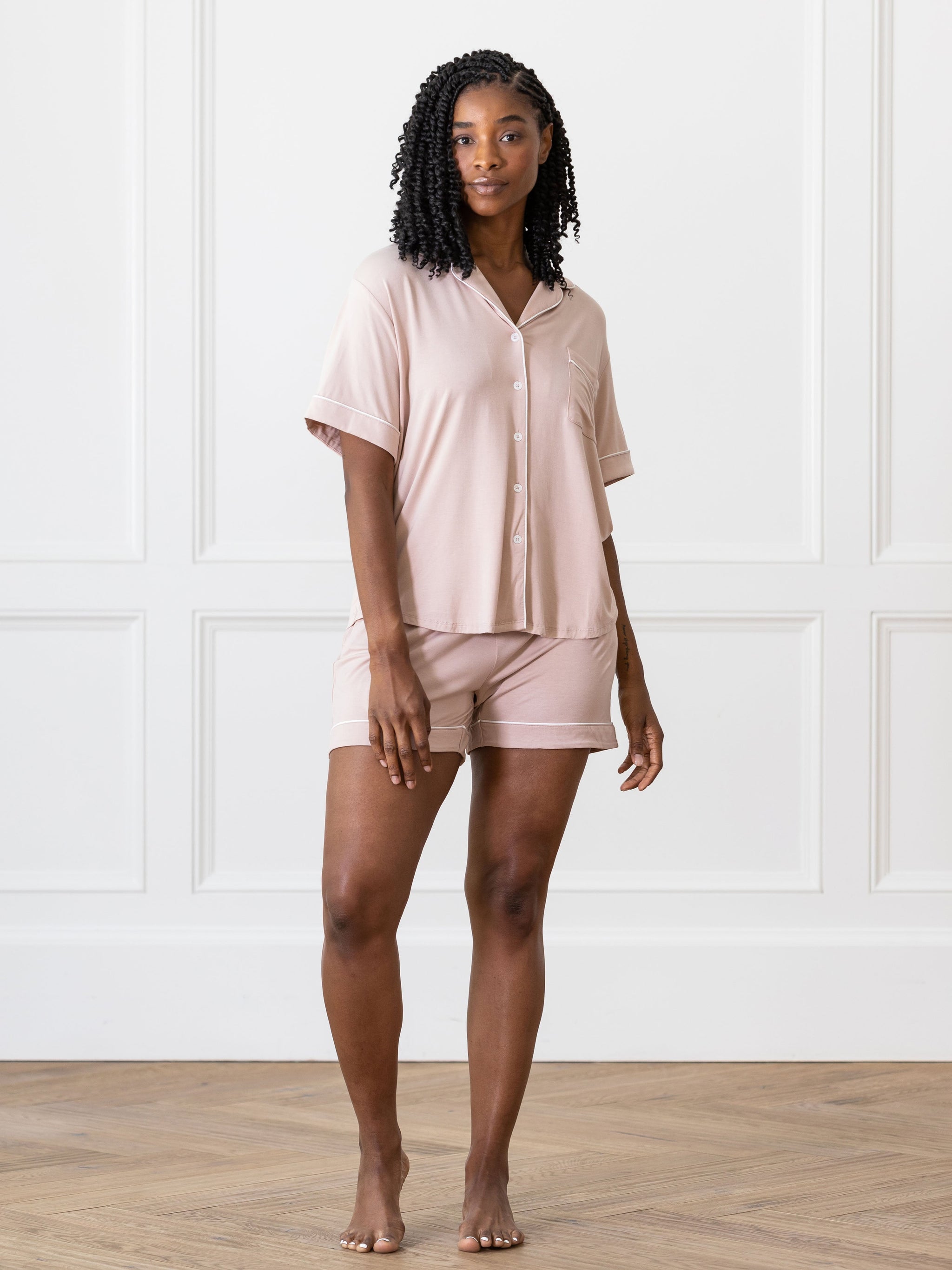 Women's Bamboo Stretch-Knit Short Sleeve Pajama Set