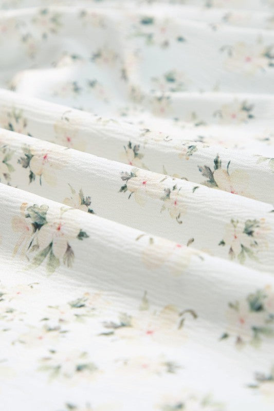 Floral Frilly Shirred Bodice Tiered Maxi Dress