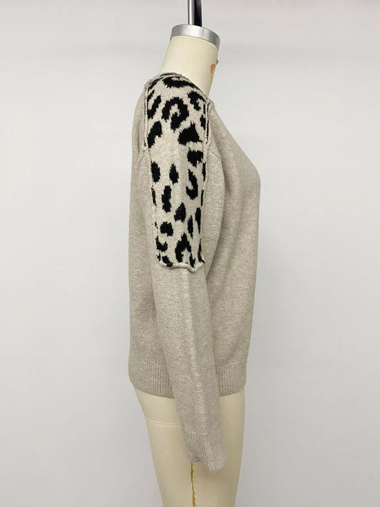 Leopard Round Neck Sweater
