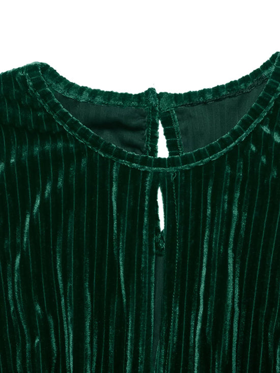 Ribbed Keyhole Long Sleeve Mini Dress