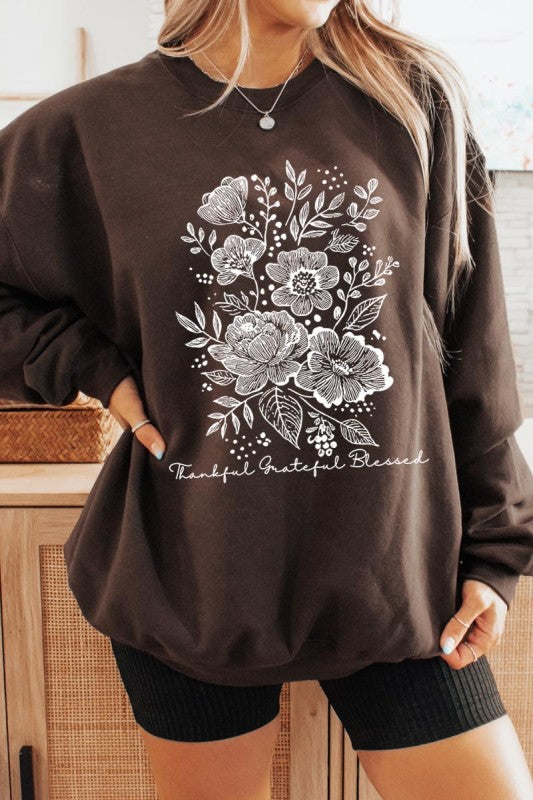 Neutral Thanksgiving Graphic Sweatshirt