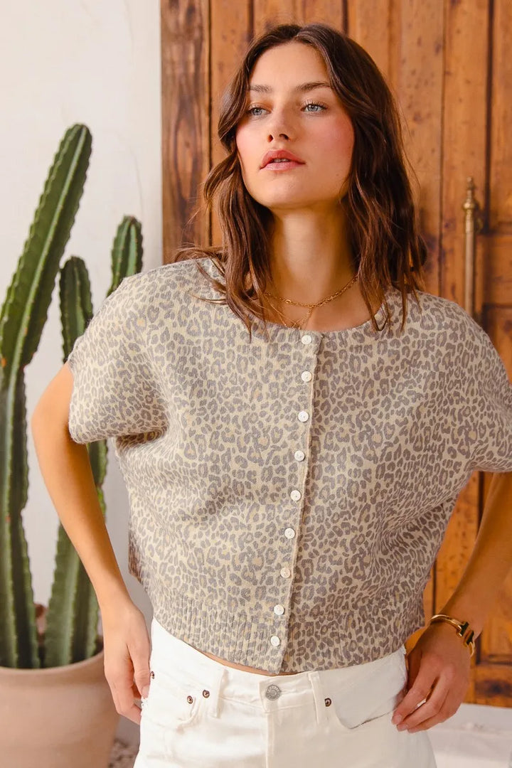 Wild Side Leopard Button-Up Cardigan