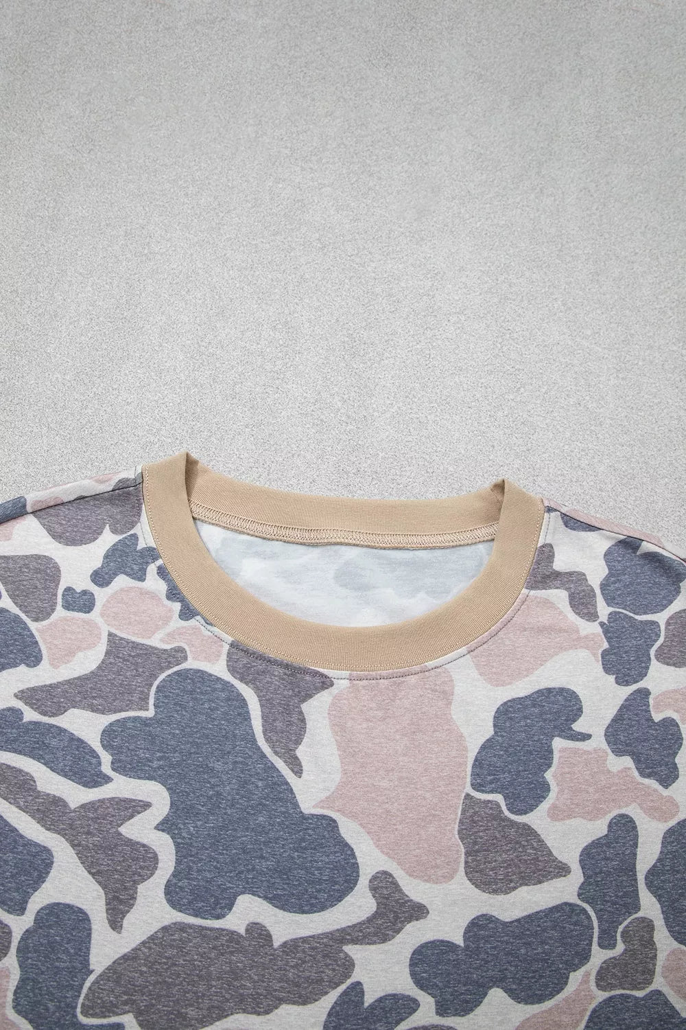Camouflage Short Sleeve Top and Skirt Set
