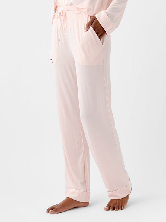 Women's Bamboo Stretch-Knit Short Sleeve & Pant Pajama Set