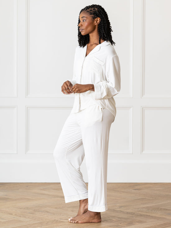 Women's Bamboo Stretch-Knit Long Sleeve Pajama Set PETITE - Last Chance