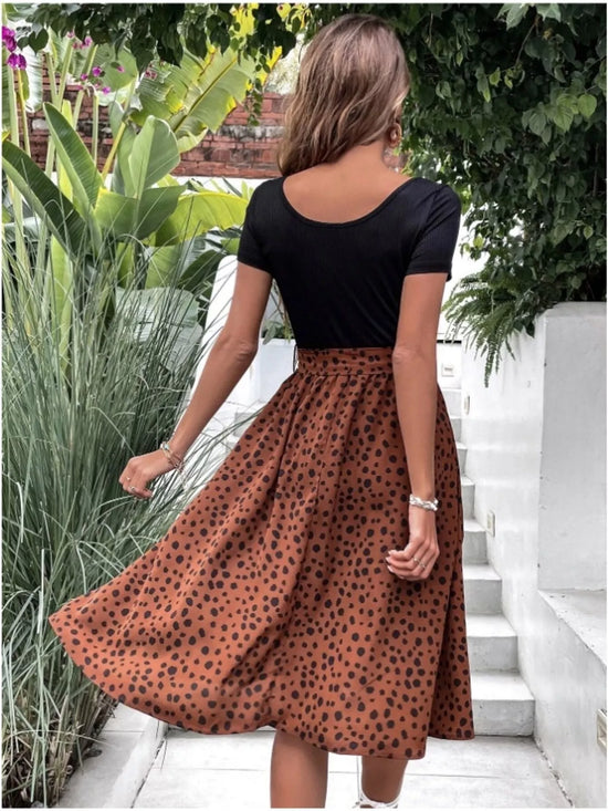 Leopard Print Tie-Waist Dress