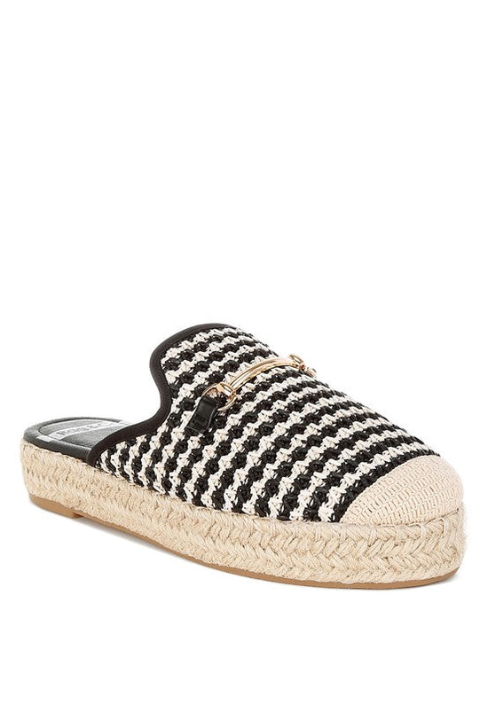 Isla Steps Raffia Slip-On Mules