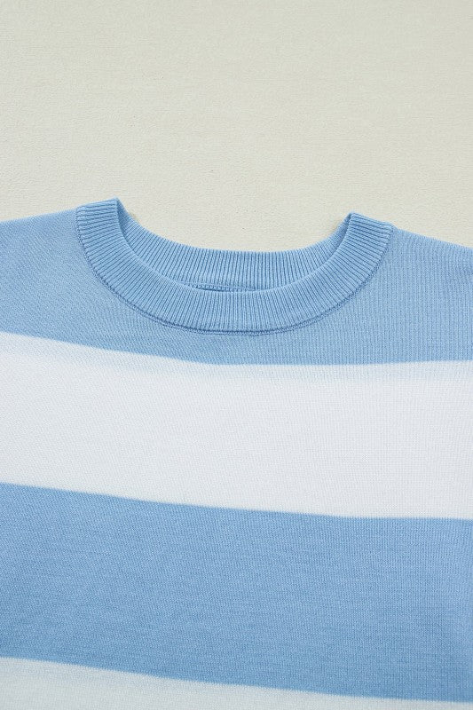 Stripe Colorblock Knitted T-Shirt